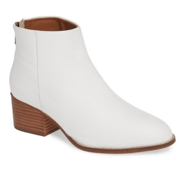 Seychelles White Floodplain Pebbled Leather Booties Size 8 - Picture 2 of 10